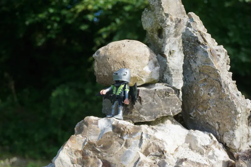 Rocketman on a cairn